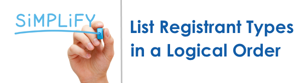 How to List Registrant Types in a Logical Order